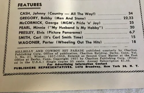 Hillbilly And Cowboy HIT PARADE 1957 Issue No 21 image indicator(3)