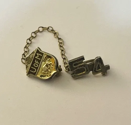 University of Manitoba Grad Brooch/Pin Sterling Silver Vermeil