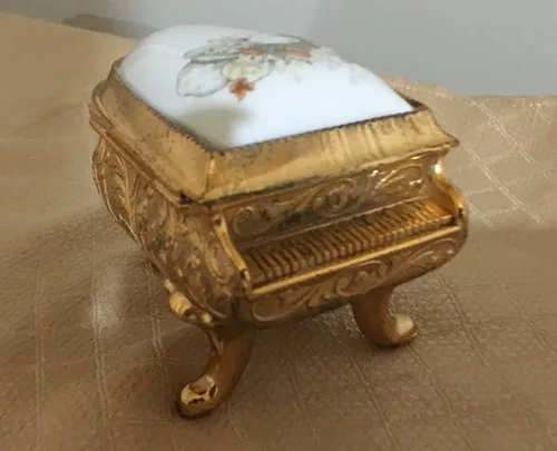 Made In Japan Enamel Piano Jewelry Box