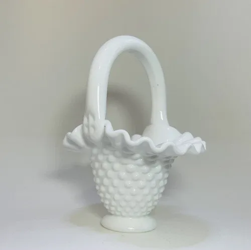 Fenton Milkglass Hobnail 6 inch Basket