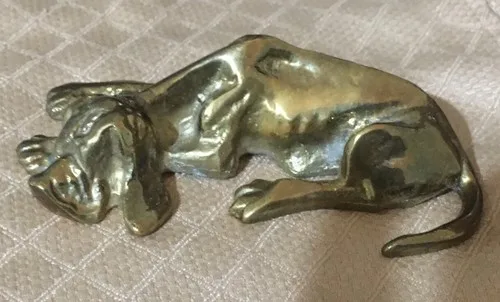 Brass Hound Dog Figurine/ Paper Weight