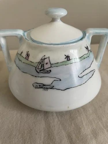 Antique 1913 Porcelain Cream & Sugar Set image indicator(7)