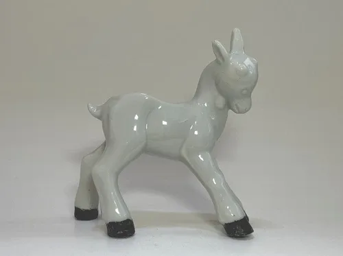 Vintage White Ceramic Donkey Planter