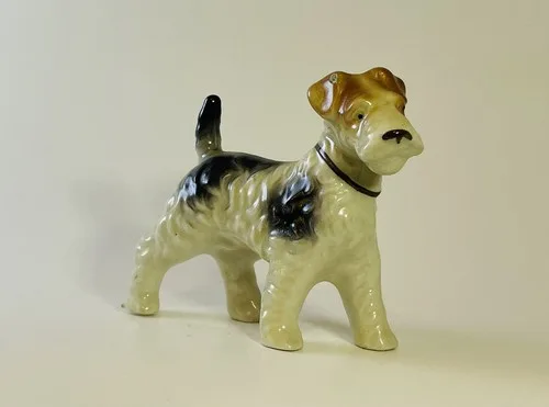 vintage ceramic miniature - wirehaired Fox Terrier