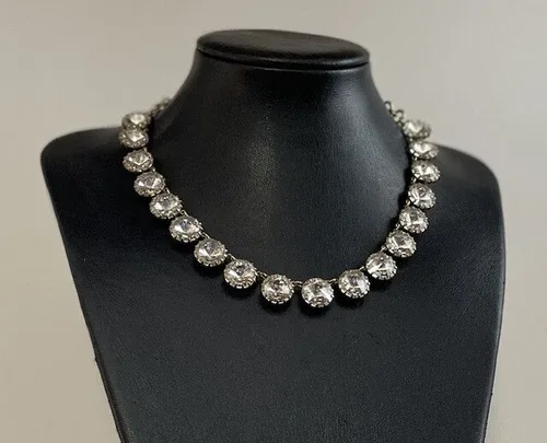 CLASSIC J. CREW GOLD TONE CLEAR RIVOLI NECKLACE