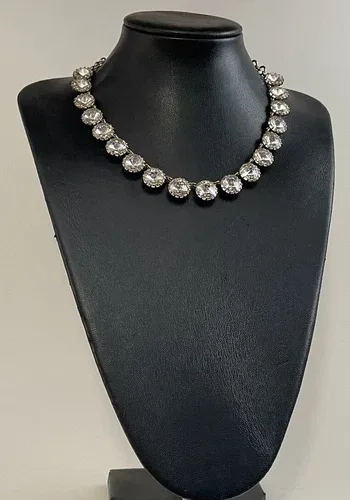 CLASSIC J. CREW GOLD TONE CLEAR RIVOLI NECKLACE image indicator(2)