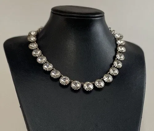 CLASSIC J. CREW GOLD TONE CLEAR RIVOLI NECKLACE image indicator(6)