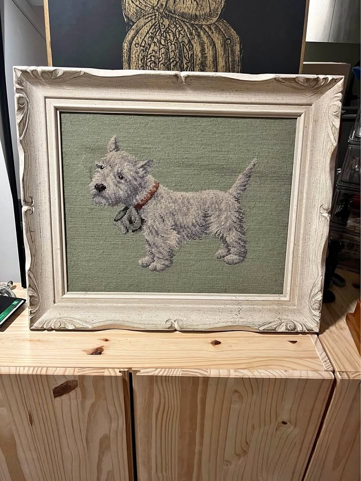 Vintage Westy Terrier Needlepoint