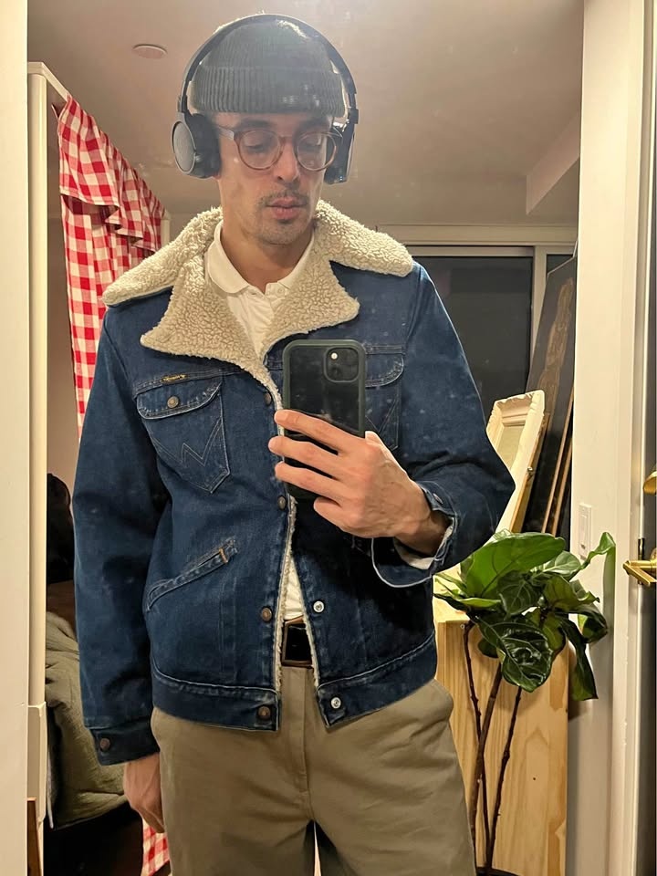 Vintage Wrangler denim jacket faux Sherpa lining