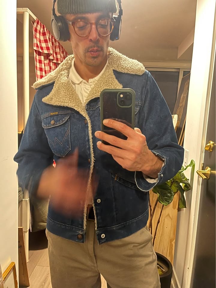 Vintage Wrangler denim jacket faux Sherpa lining - photo 4