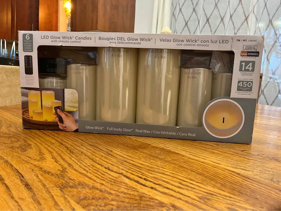✨ LED Glow Wick® Candle Set – Brand New in Box ✨
