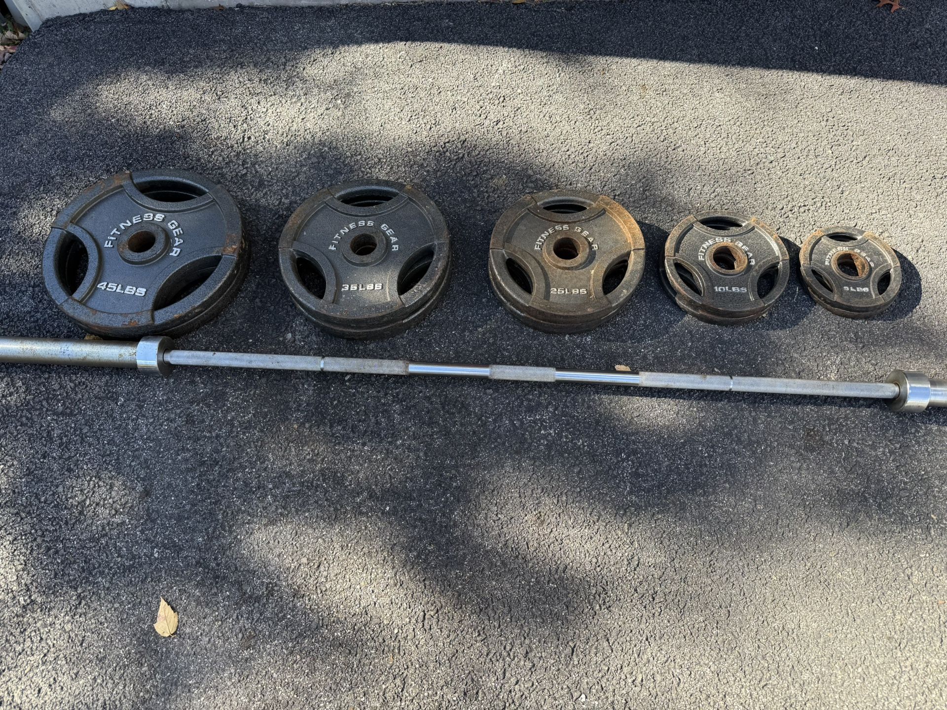 Olympic Weight Plate Set With Olympic Barbell - photo 2