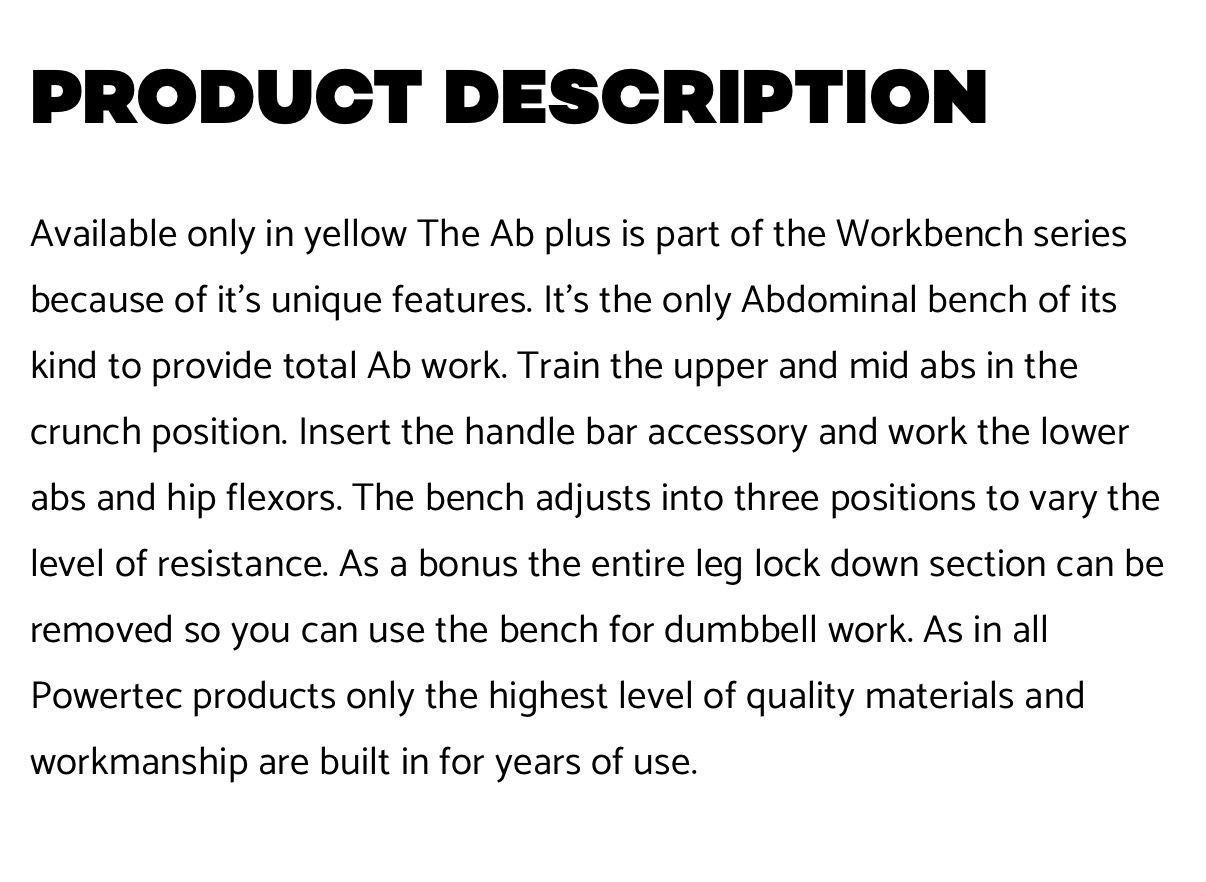 Powertec Dual AB Adjustable Weight Bench - photo 3