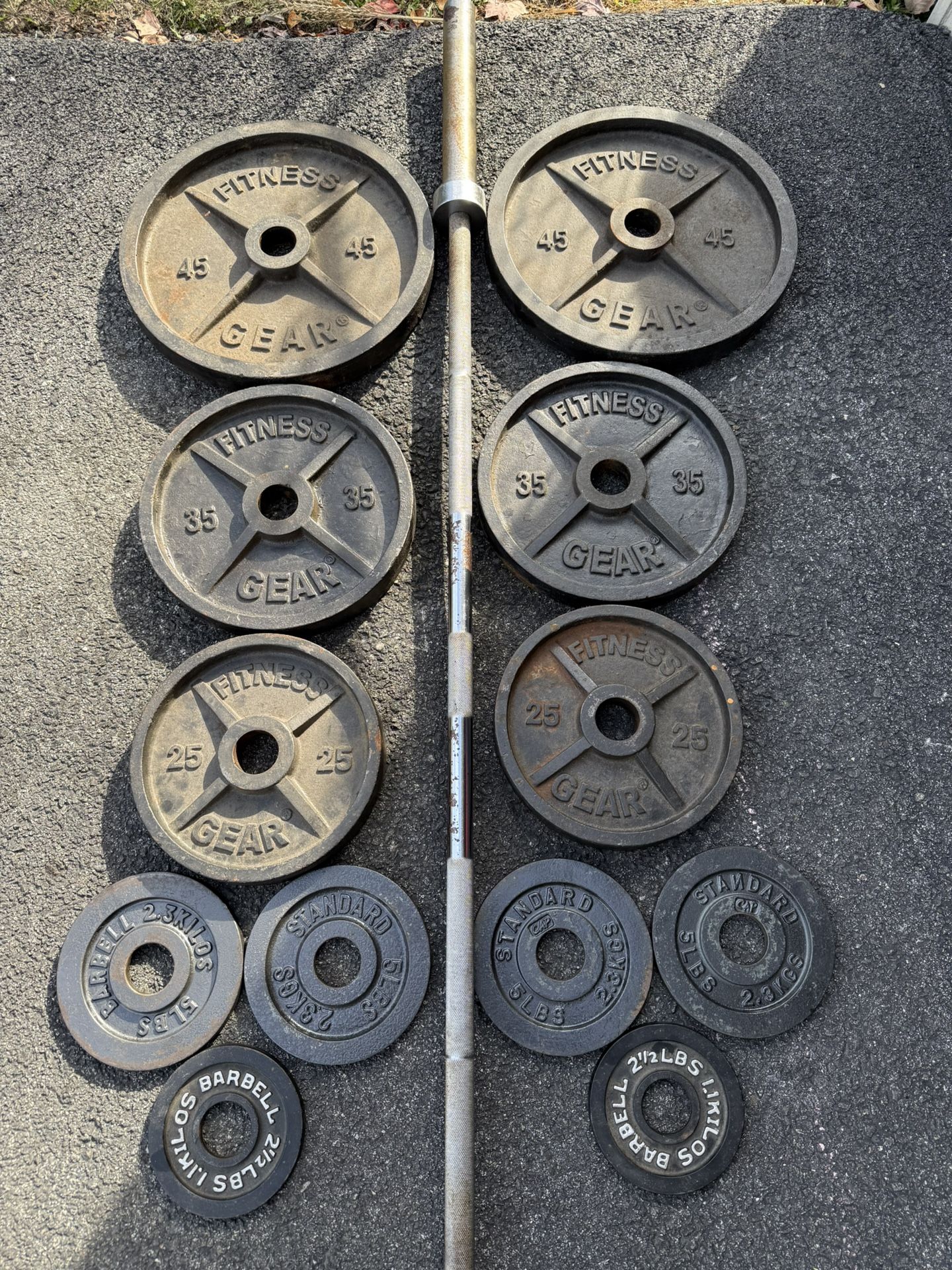 Olympic Barbell & Weight Plate Set