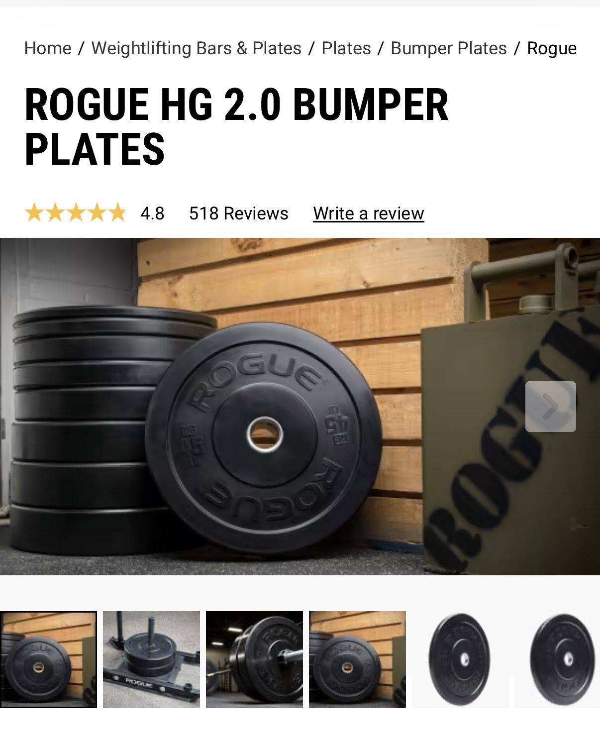 Rogue Fitness Olympic Bumper Plate Set - photo 2