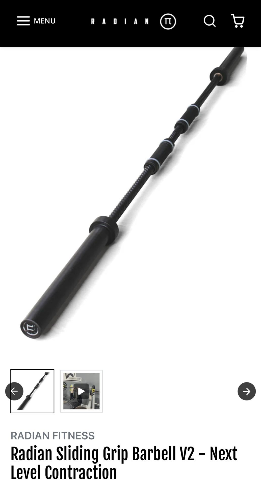 Radian Sliding Grip Olympic Specialty Barbell - photo 2