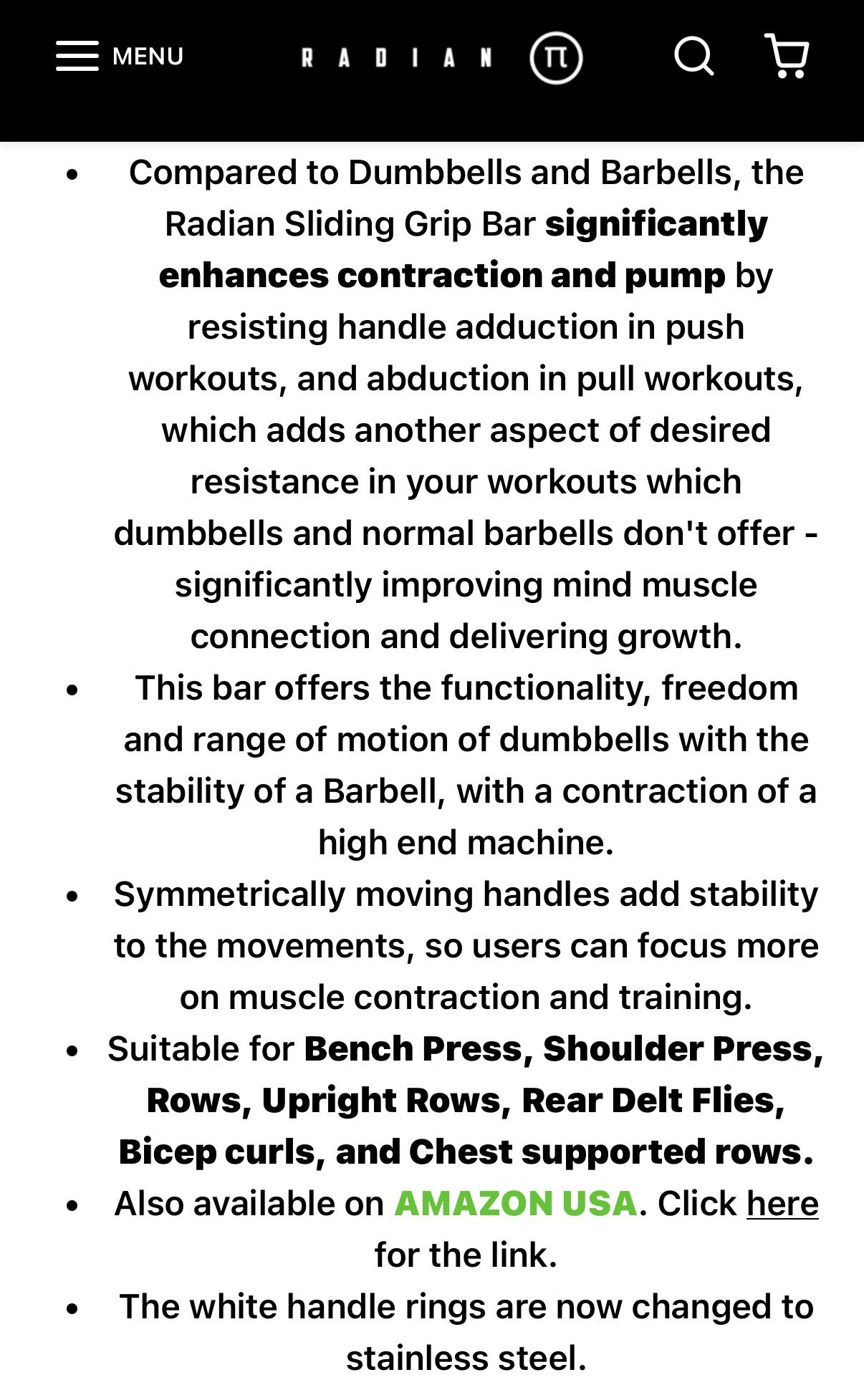 Radian Sliding Grip Olympic Specialty Barbell - photo 3