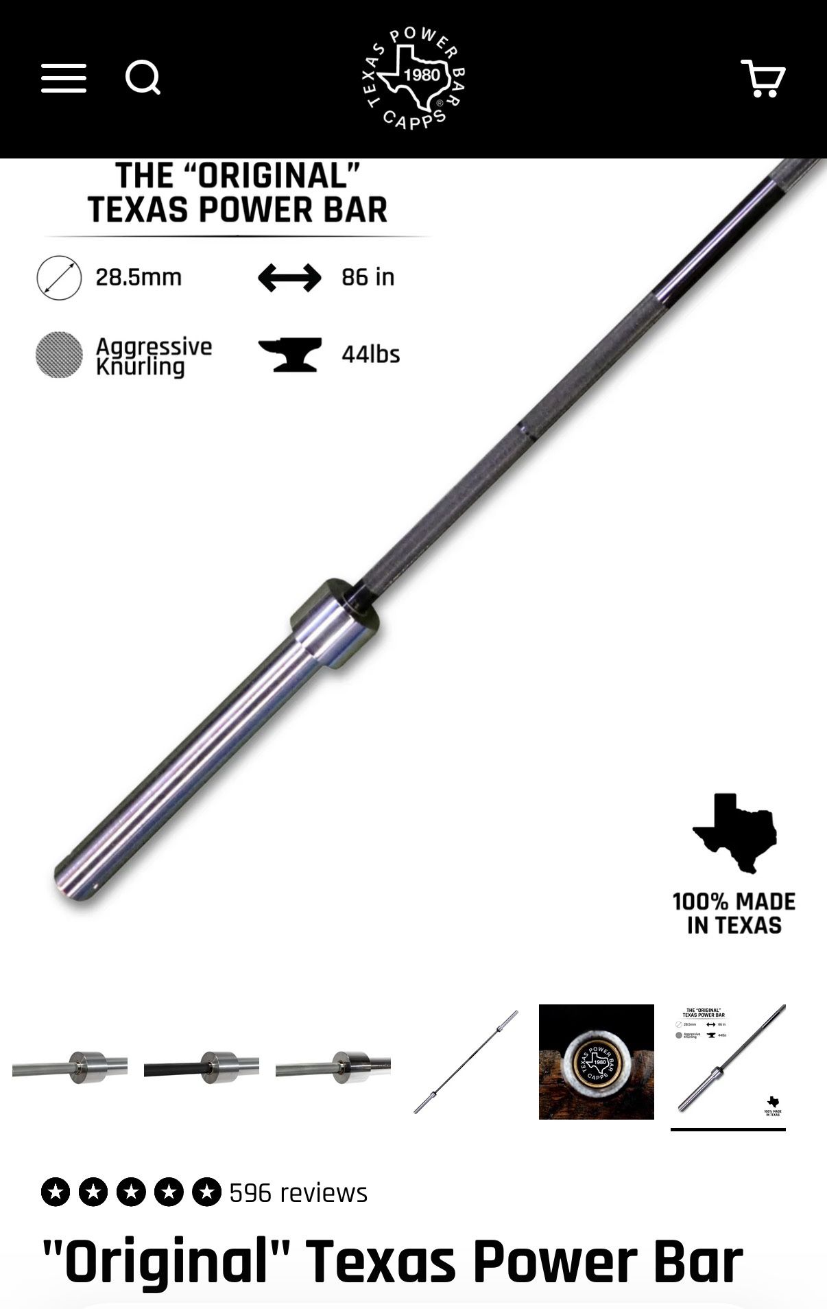 Texas Power Bar Olympic Barbell - photo 5
