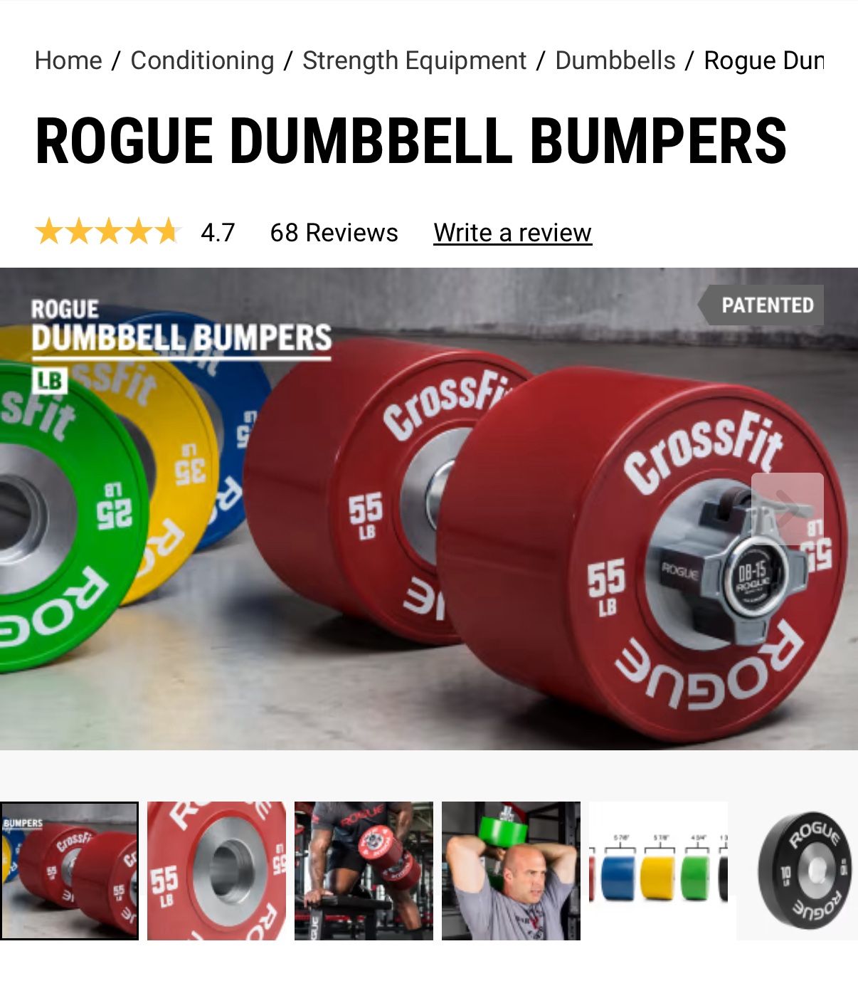 Rogue Fitness dumbbell bumpers, handles, collars - photo 2