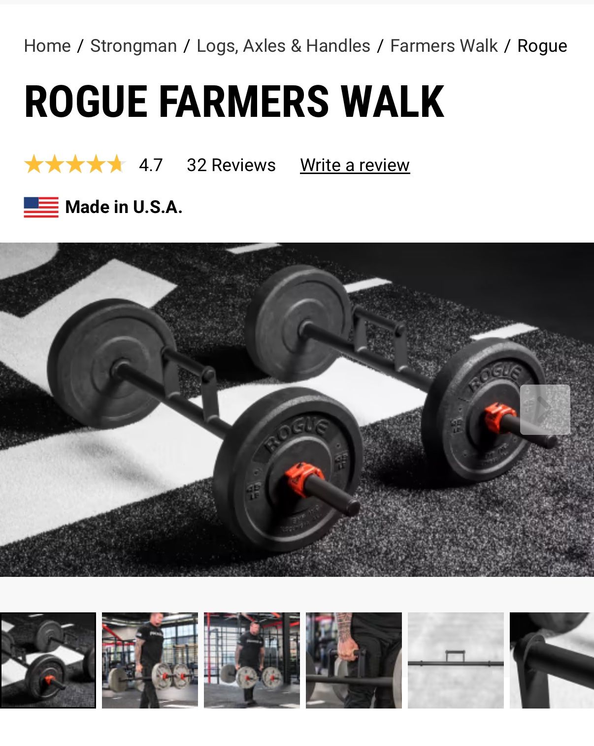 Rogue Fitness Strongman Farmers Walk Handles - photo 2