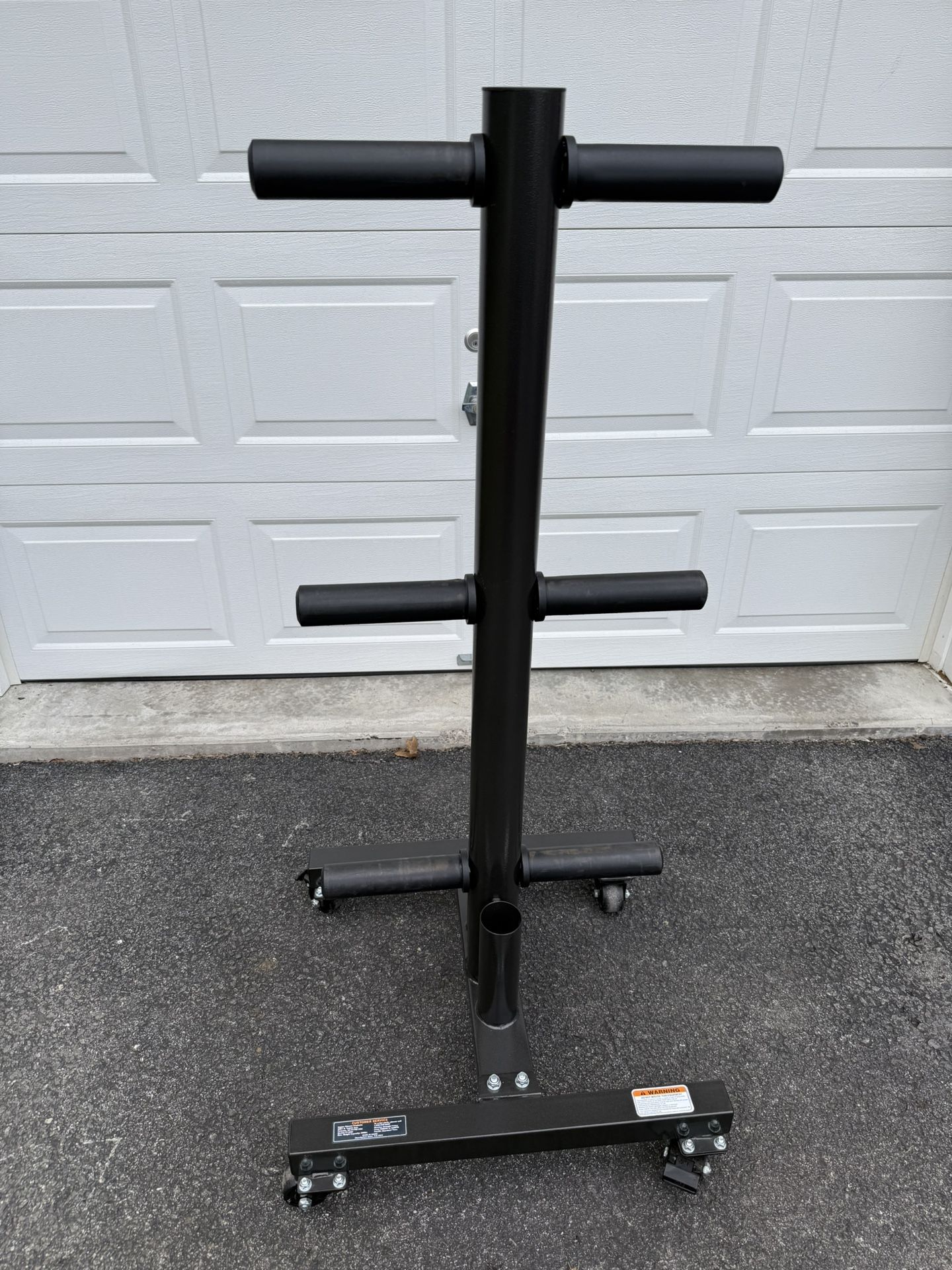 Olympic & Standard Vertical Weight Plate Tree With Barbell Stora - photo 3