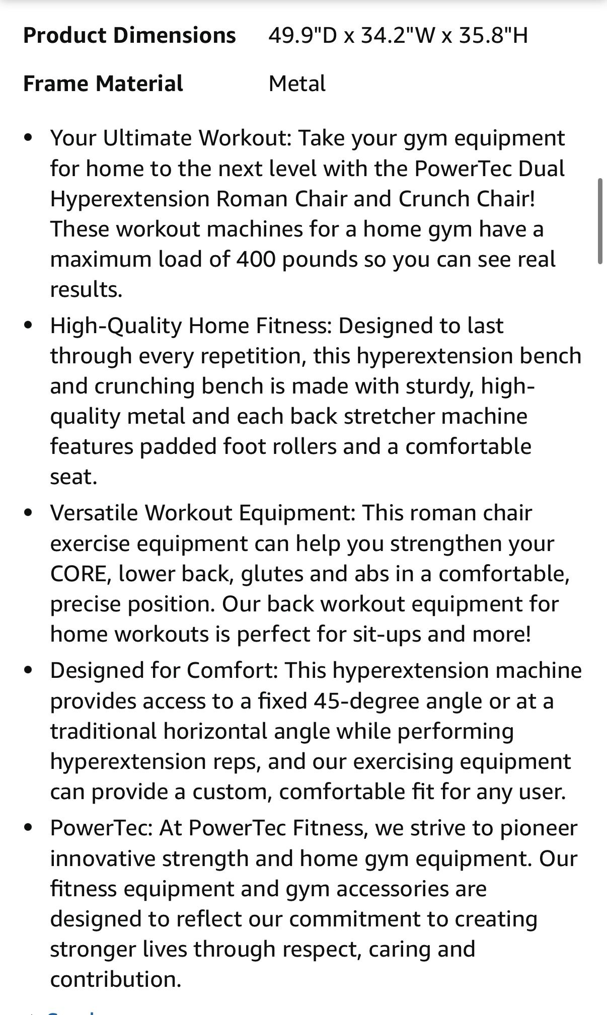 Powertec Hyperextension Roman Chair Machine - photo 4