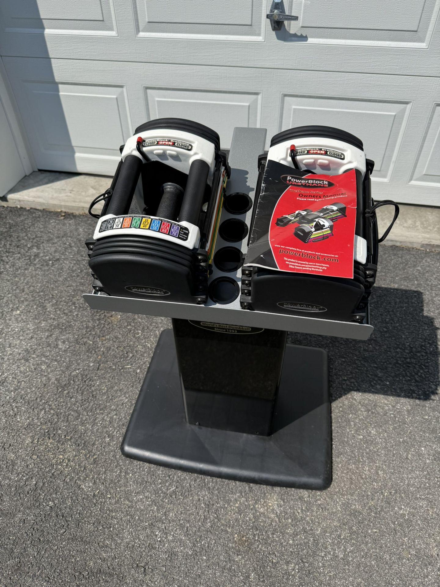 PowerBlock Urethane Adjustable Dumbbells WITH STAND