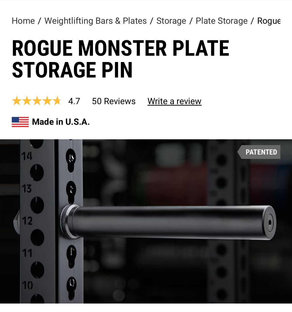 Rogue Fitness Monster Olympic Weight Plate Storage Pins - photo 2