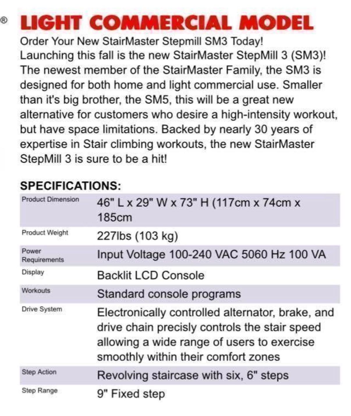 StairMaster Stepmill SM3 - photo 3