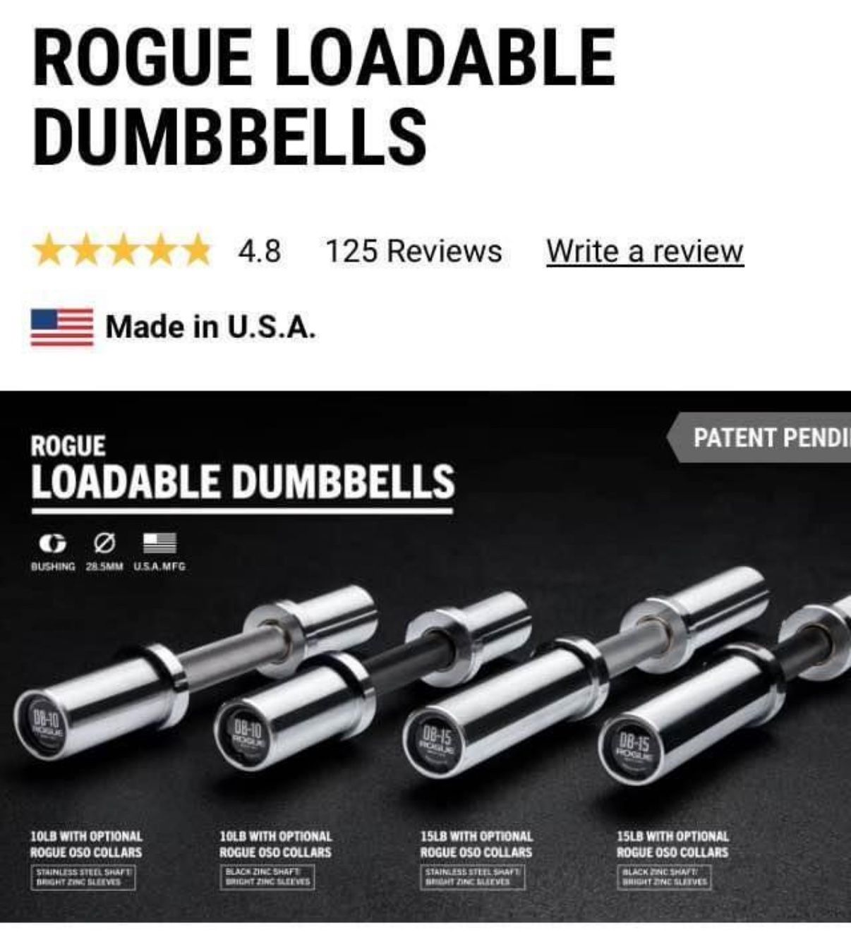 Rogue Fitness DB-15 Loadable Dumbbells - photo 3
