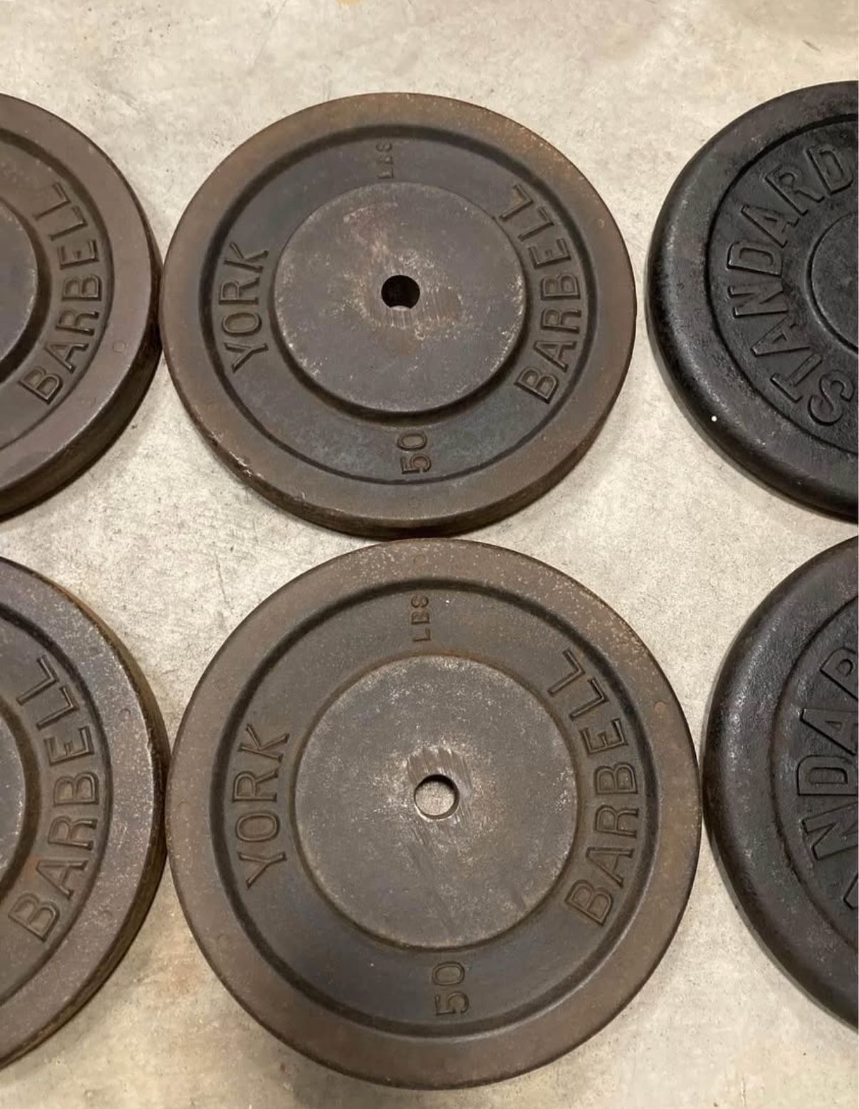 Vintage York & Standard Barbell 50 Pound Weight Plates - photo 4