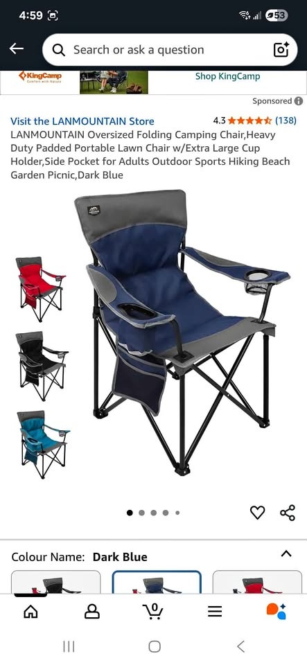 Oversized Folding Camping Chair