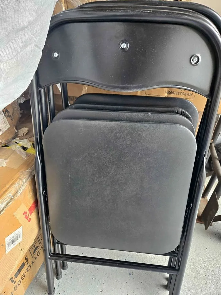Foldable chair black 4 pc