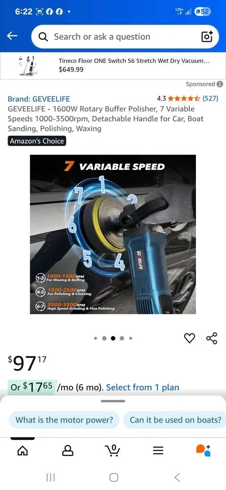 Buffer Polisher, 900W Orbital, .6 Variable Speed image indicator(7)