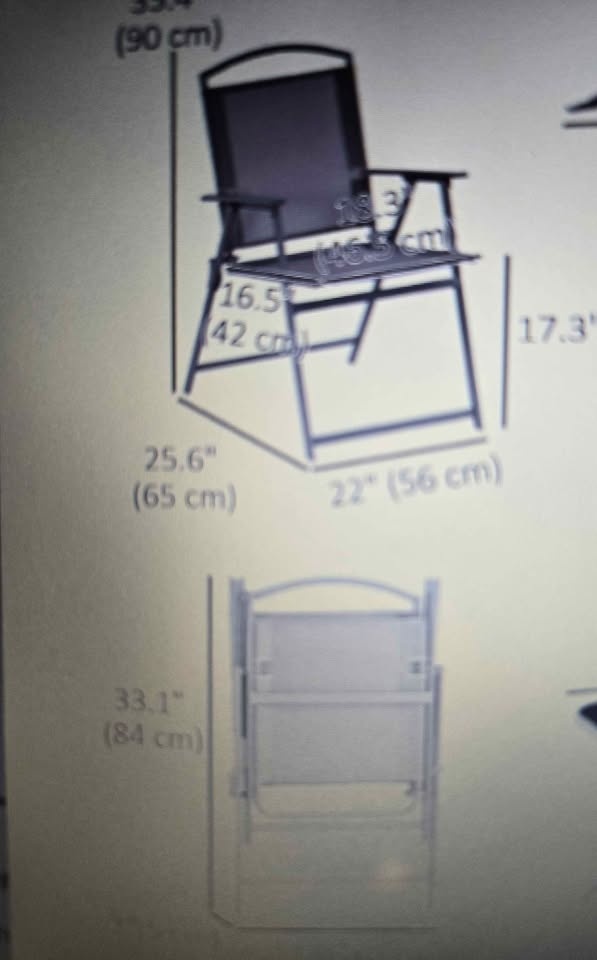 Outsunny Patio Dining Set of 6 foldable chair - photo 3