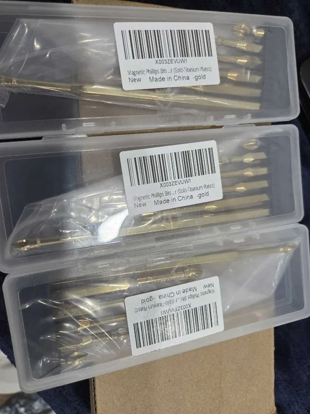 Magnetic Scredriver Bits (Golden) 3 Sets