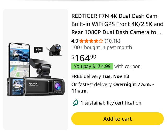 REDTIGER F7N 4K Dual Dash Cam - photo 4