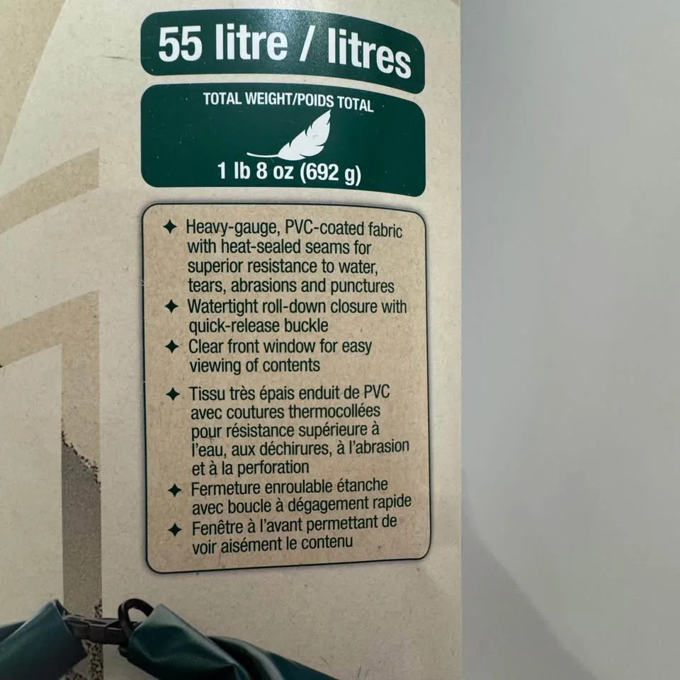 NEW in BOX - EXTRA LARGE "WOODS" 55 litre Dry sack image indicator(3)