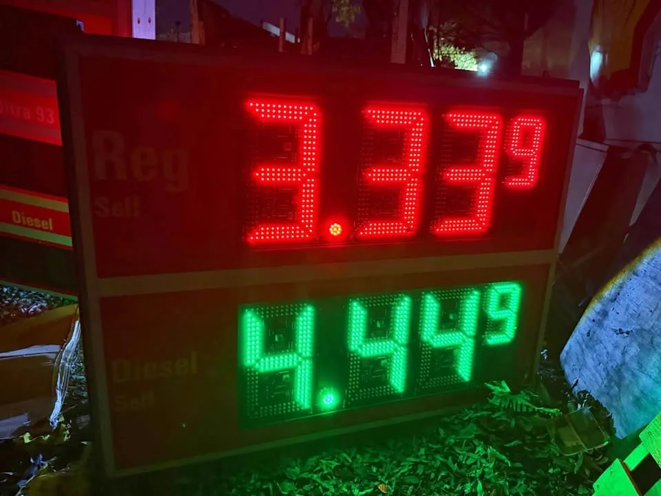 Digital Price Sign For Gas Station