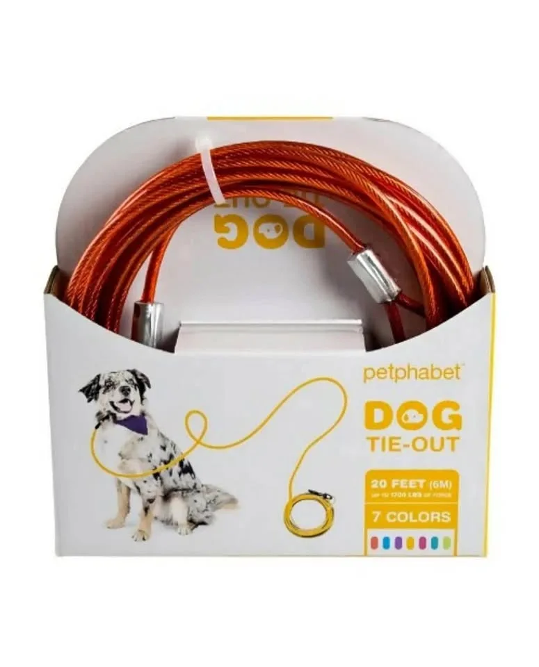 PETPHABET 6M Dog Tie-Out, Heavy Duty Cable (100LBS)