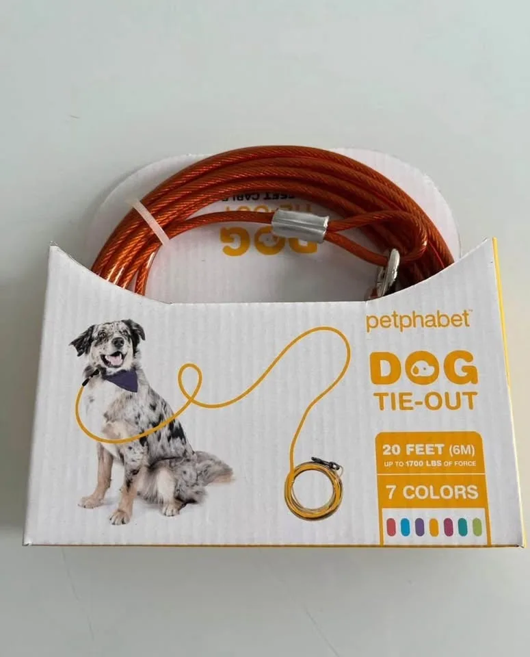 PETPHABET 6M Dog Tie-Out, Heavy Duty Cable (100LBS) image indicator(4)