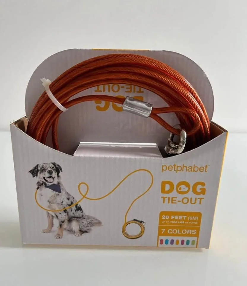 PETPHABET 6M Dog Tie-Out, Heavy Duty Cable (100LBS) image indicator(5)