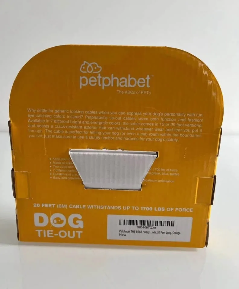 PETPHABET 6M Dog Tie-Out, Heavy Duty Cable (100LBS) image indicator(6)