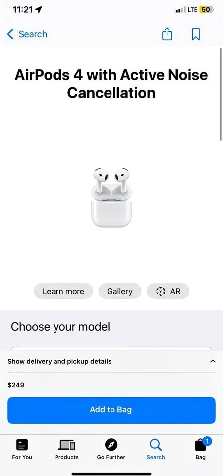 AirPods 4 with Active Noise Cancellation
