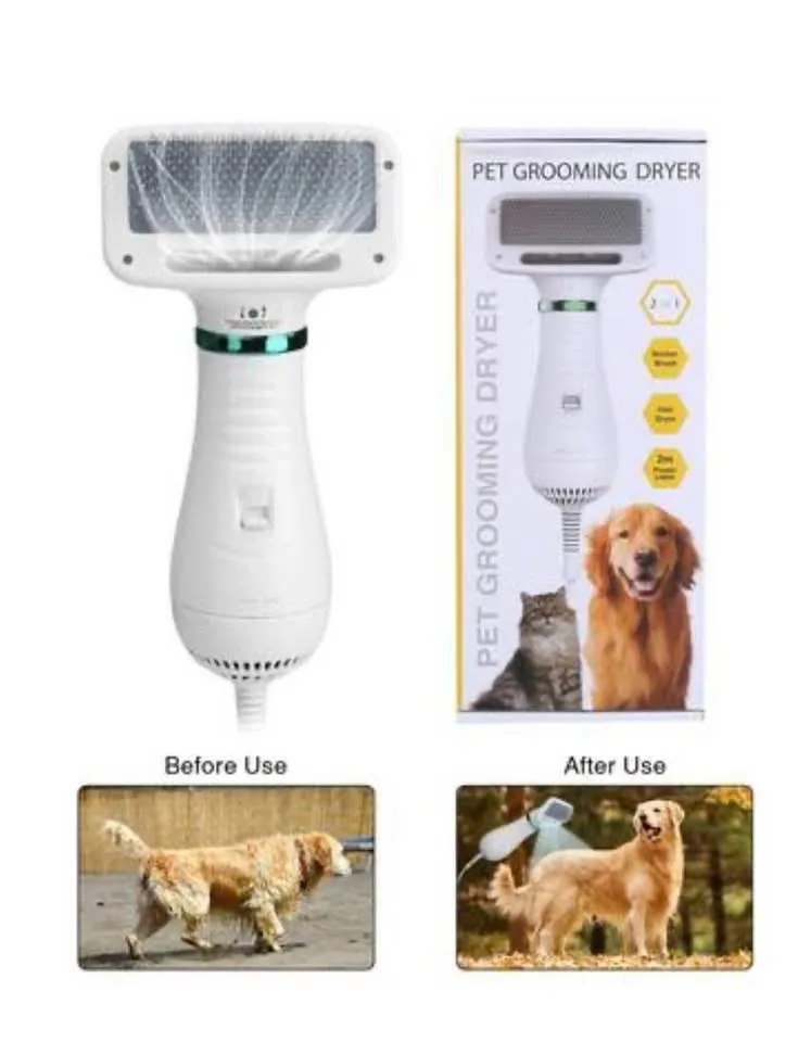 2 in 1 Pet Hair Dryer Blower Slicker Brush for Dogs Cats Groomin image indicator(2)