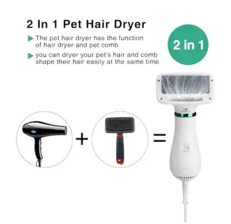 2 in 1 Pet Hair Dryer Blower Slicker Brush for Dogs Cats Groomin image indicator(5)