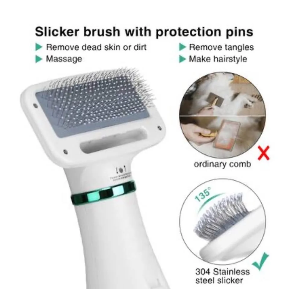 2 in 1 Pet Hair Dryer Blower Slicker Brush for Dogs Cats Groomin image indicator(6)