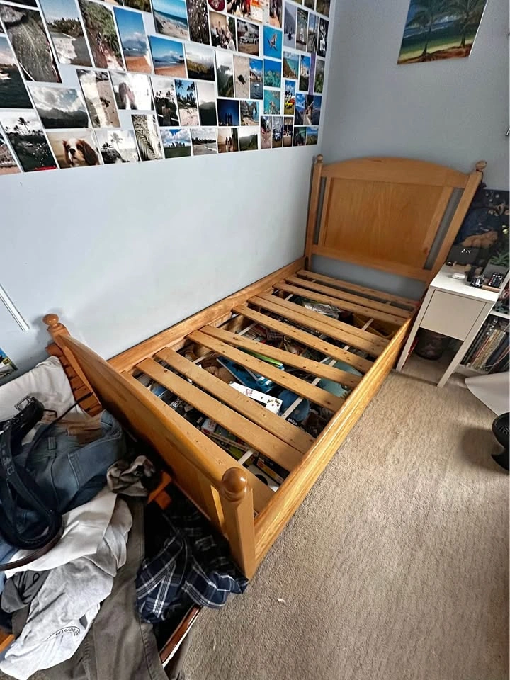Solid wood twin bed frame (SELL TODAY)
