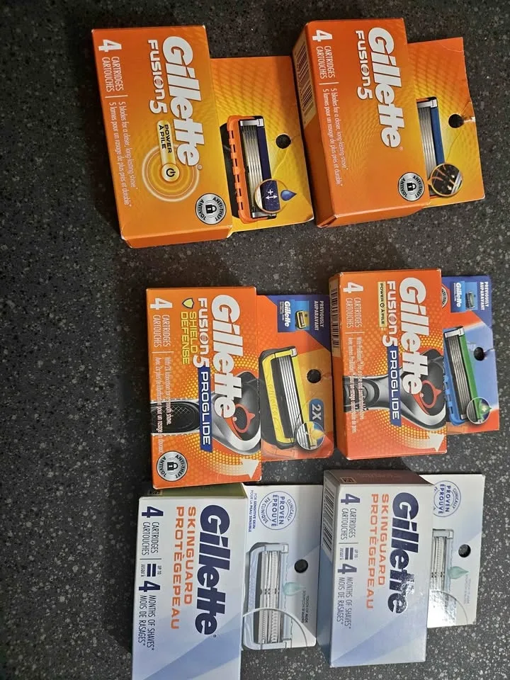 Gillette Fusion 5 series cartridges packs different styles