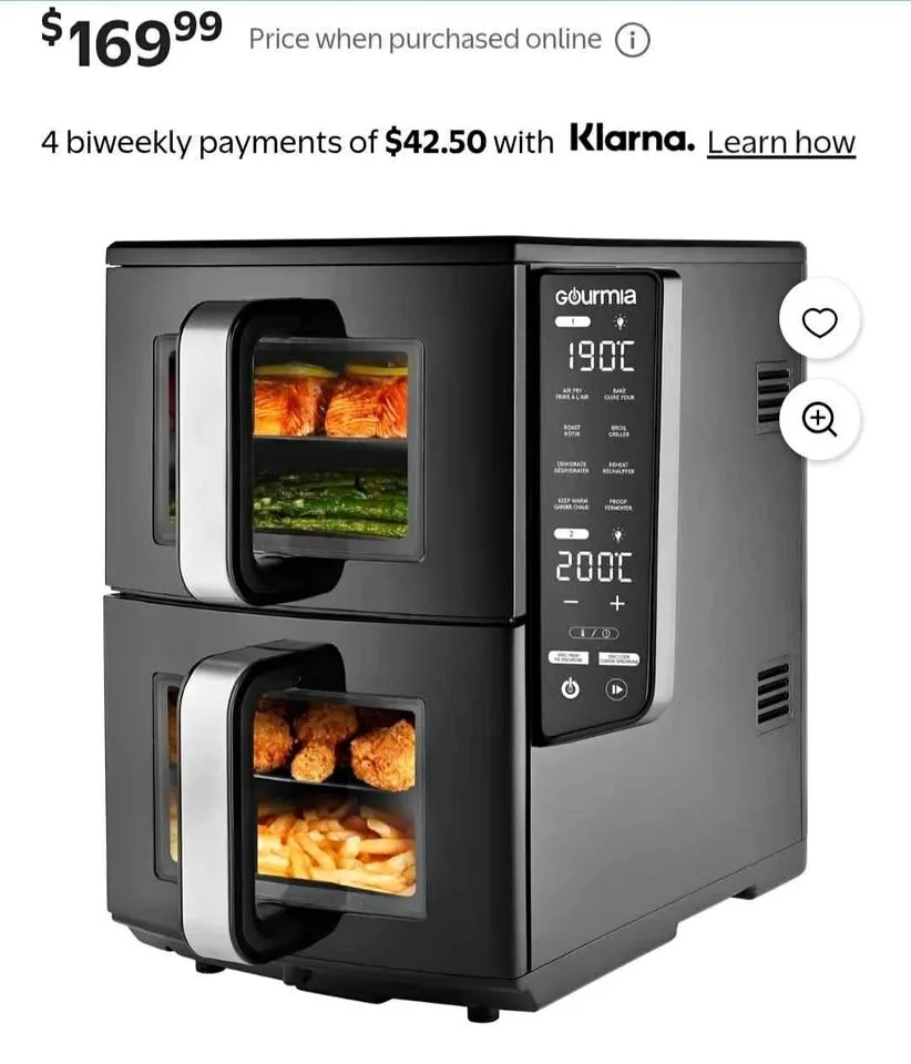 Gourmia Dual Basket Air Fryer 10L